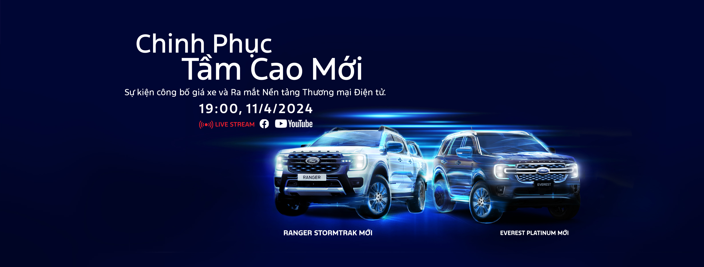 Gi&aacute; ch&iacute;nh thức Ford Ranger Stormtrak v&agrave; Everest Platinum 2024